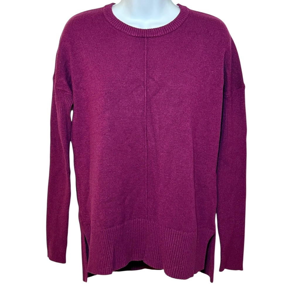 Lilly Pulitzer Womens Small Purple Crewneck Sweater Ribbed Hem L/S Pullover